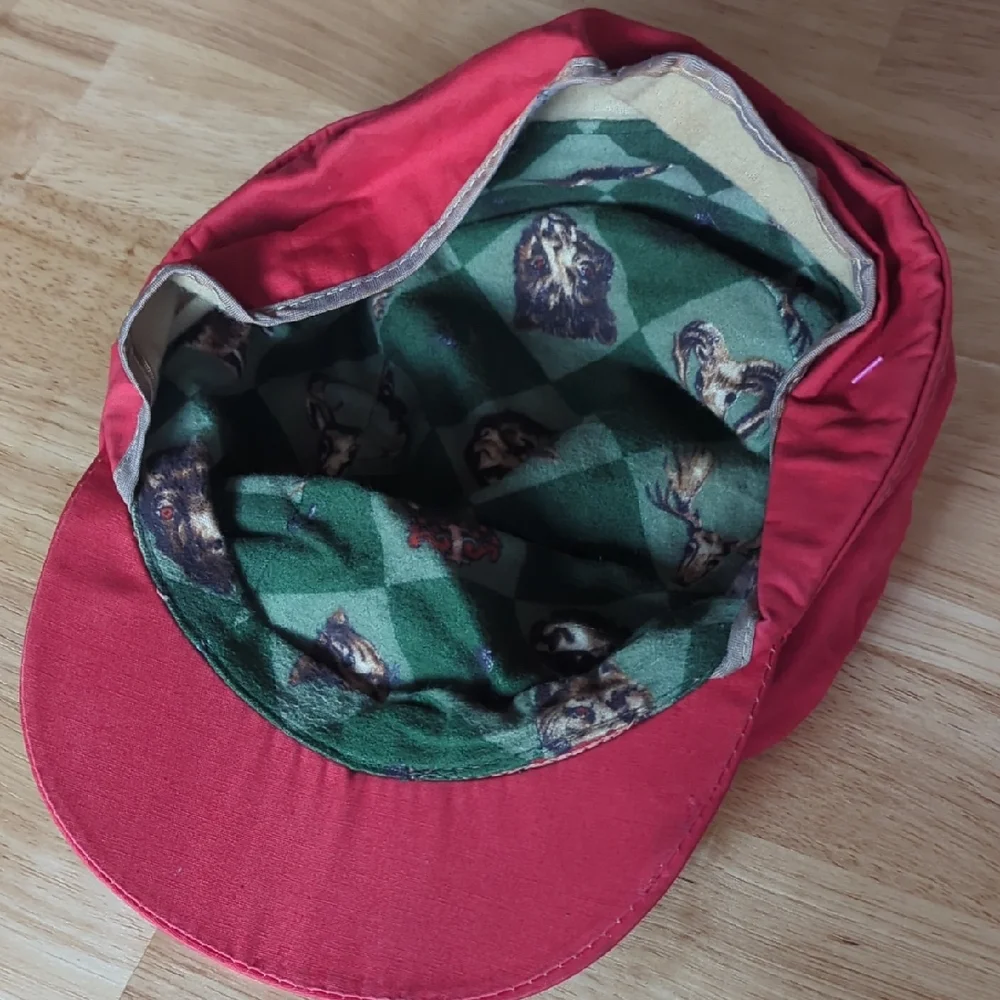 Ideal Vintage Hunting Mastard Animal Pattern Lined Hat - Picture 2 of 4